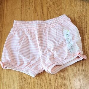 Orange White Pin Striped Kids Shorts Infant toddler baby 24 months bows elastic